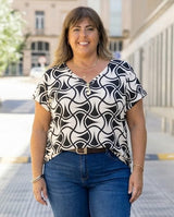 BLUSA EDITH - Estampada con espandex