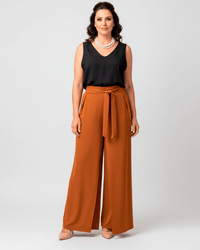 PANTALÓN CRUZADO FLORIPA - Terracota