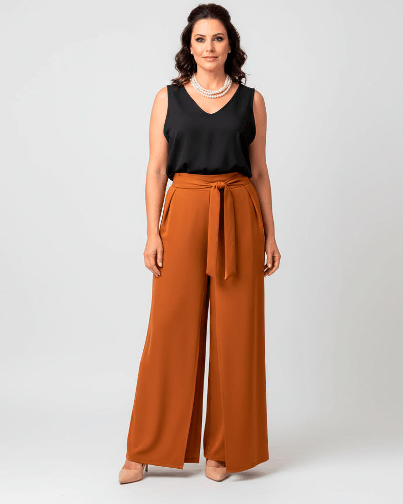 PANTALÓN CRUZADO FLORIPA - Terracota