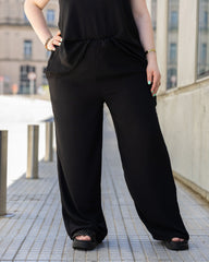 PANTALON PALAZZO TUSOR - Negro