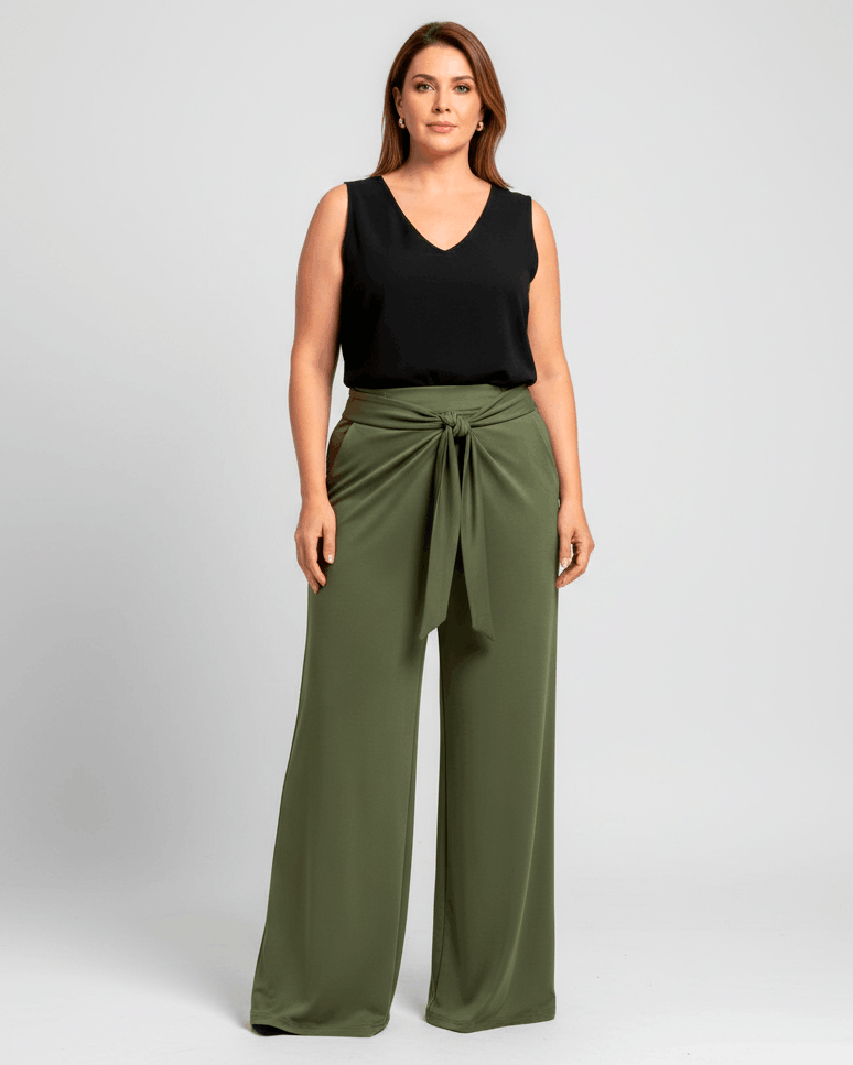 PANTALÓN CRUZADO FLORIPA - Verde