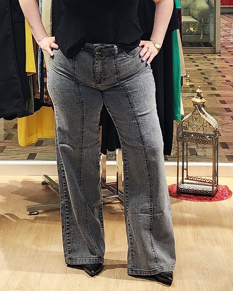 Pantalón Jean Wide Leg LÍNEA Gris
