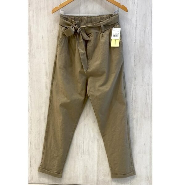 Pantalón Lino Con Lazo Tiro Alto - Imagen 2