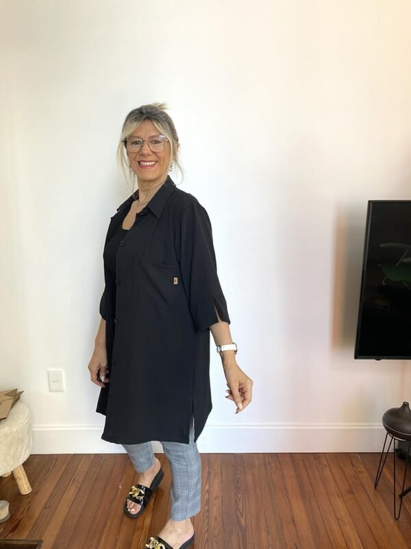 Camisa Tusor Negra MOOREA - Imagen 3