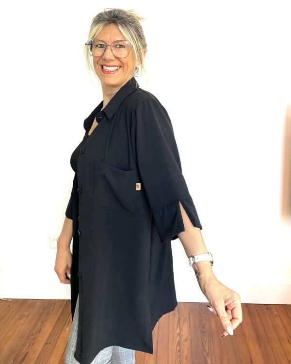 Camisa Tusor Negra MOOREA - Imagen 5