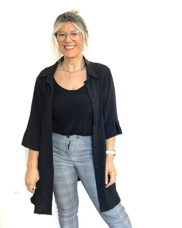 Camisa Tusor Negra MOOREA - Imagen 7