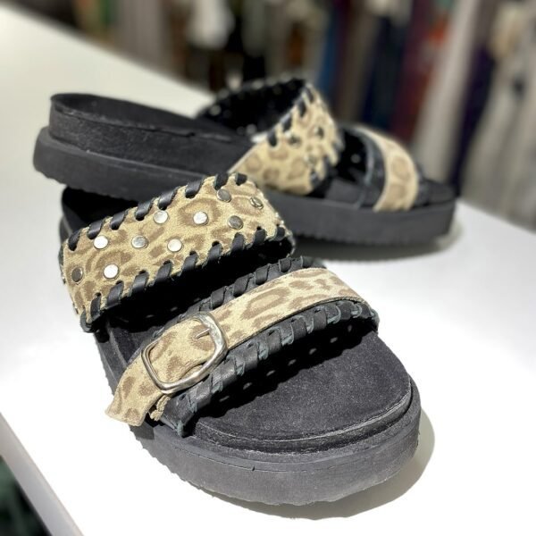 Sandalias Animal Print Beige - Imagen 3