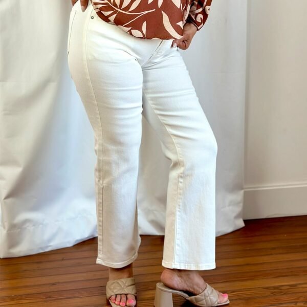 Pantalón Jean Blanco Cropped ADELE - Imagen 2