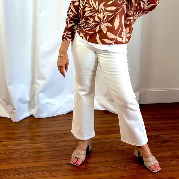 Pantalón Jean Blanco Cropped ADELE - Imagen 3