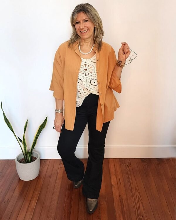 Musculosa Blusa Calada tipo Crochet - Imagen 7