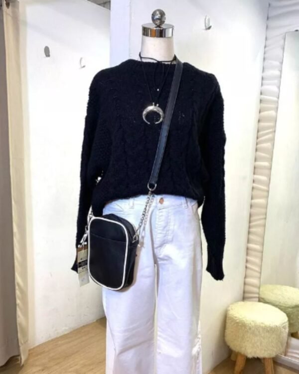 Buzo Lana TRENZA NEGRO - Imagen 2