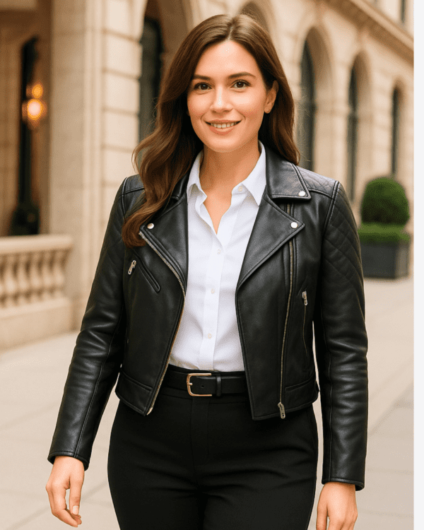 Campera Ecocuero "CROPPED BLACK" - 15 % OFF contado o transferencia $2280 - Imagen 2