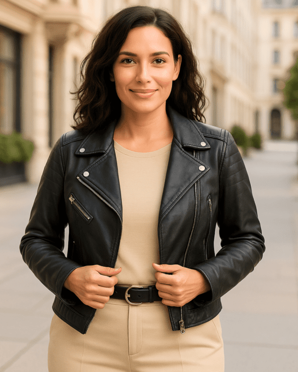 Campera Ecocuero "CROPPED BLACK" - 15 % OFF contado o transferencia $2280