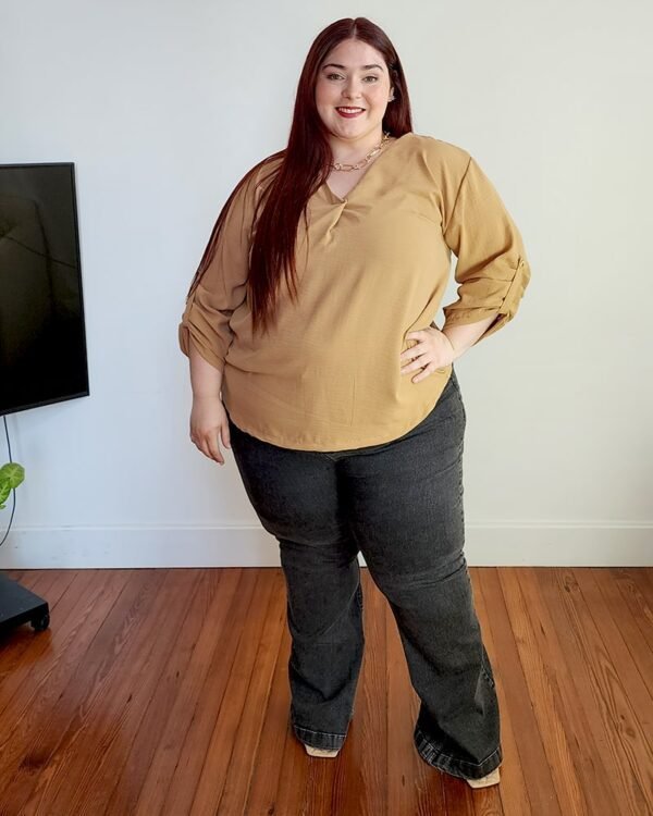 Pantalón Jean Flare MANGO GRIS (talles grandes) - Imagen 3