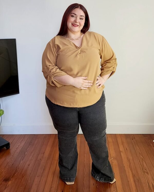 Pantalón Jean Flare MANGO GRIS (talles grandes) - Imagen 2