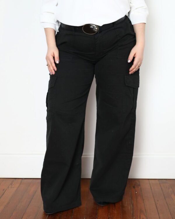 Pantalón Jean Cargo LÍNEA Negro - Imagen 2
