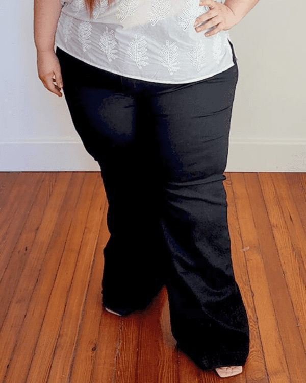 Pantalón Jean "FLARE LARGO NEGRO" - Imagen 7