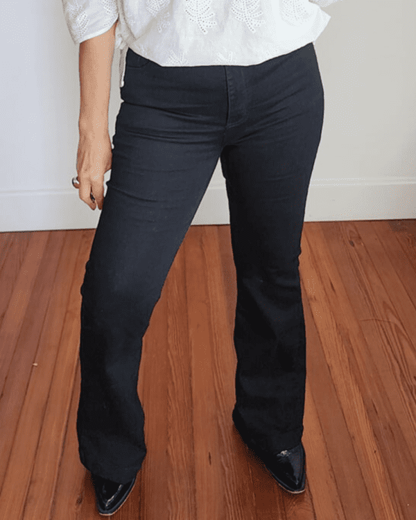 Pantalón Jean "FLARE LARGO NEGRO" - Imagen 12