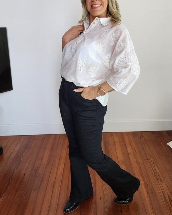 Pantalón Jean Flare MANGO BLACK (talles grandes) - Imagen 9