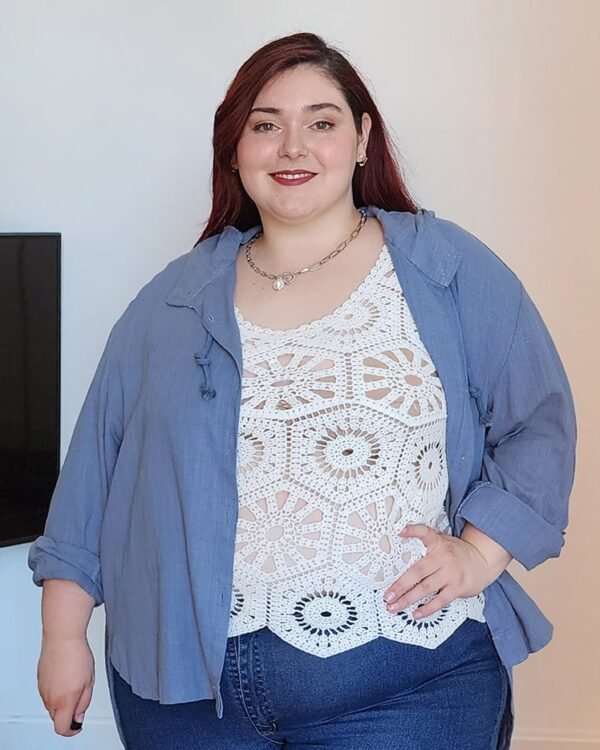 Musculosa Blusa Calada tipo Crochet