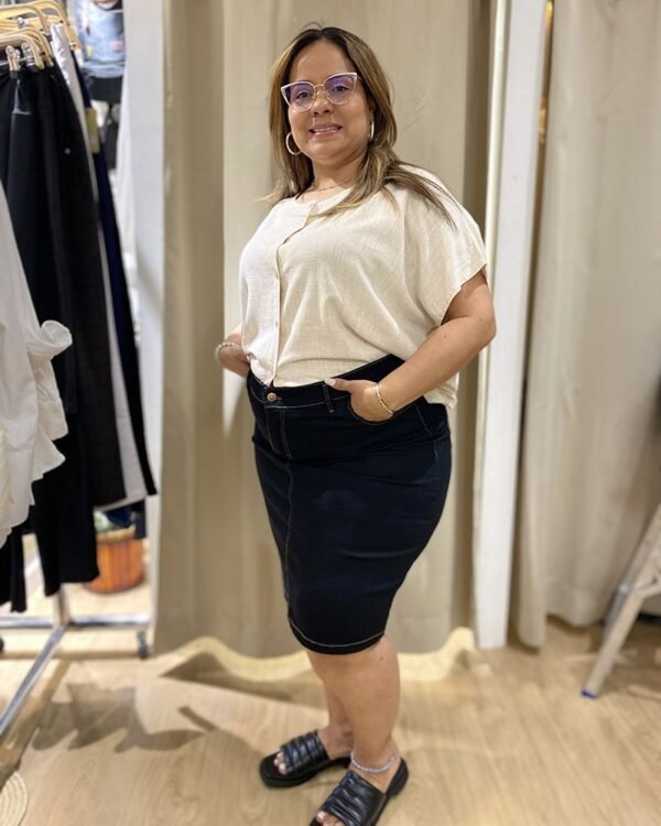 Pollera Falda DUBAI Jean Negra - Imagen 2