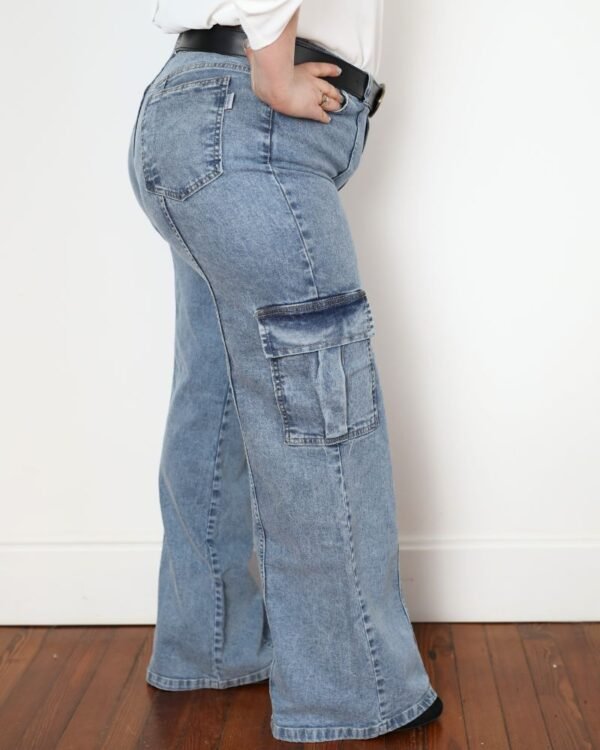 Pantalón Jean Cargo Línea Celeste Vintage