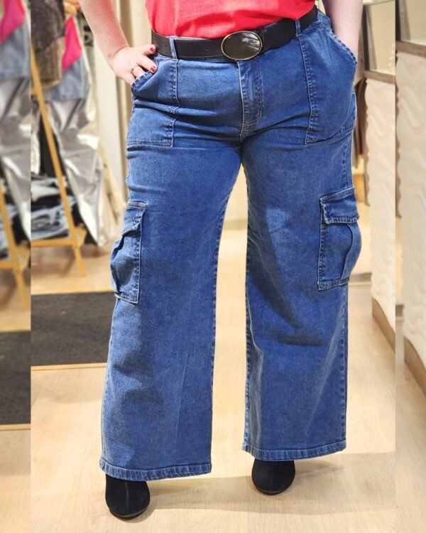 Pantalón Jean Cargo LITUANIA Azul Medio