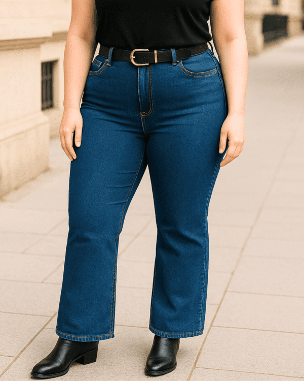 Pantalón Jean "FLARE CORTO AZUL" - Imagen 3