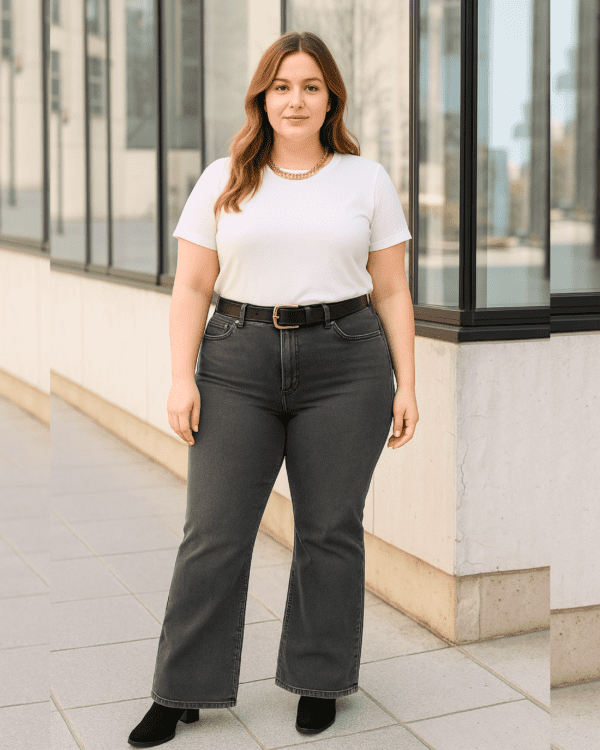 Pantalón Jean "FLARE CORTO GRIS" - Imagen 3