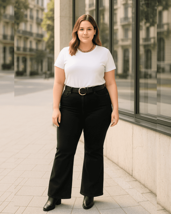 Pantalón Jean "FLARE CORTO NEGRO" - Imagen 4