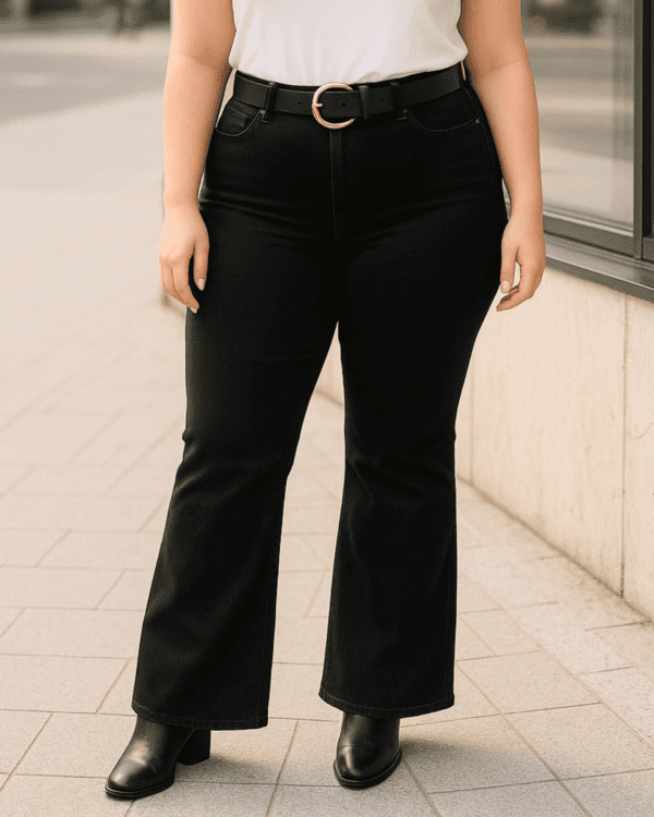 Pantalón Jean "FLARE CORTO NEGRO"